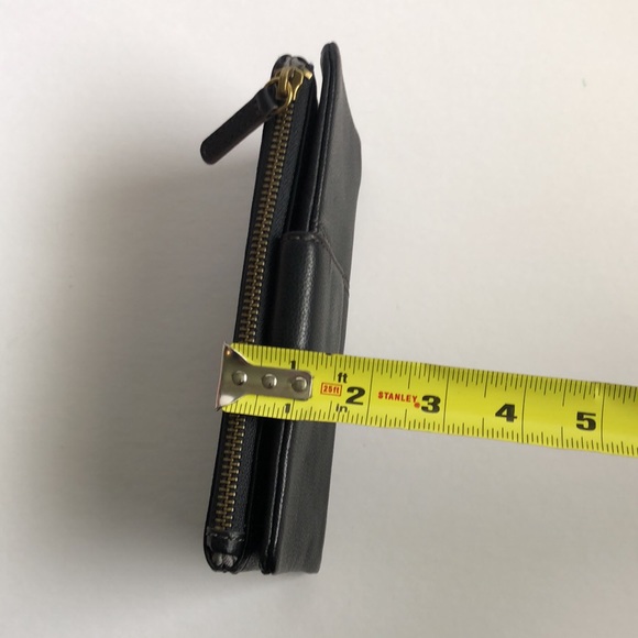 Fossil Ella black leather cowhide oblong clutch wallet - Picture 5 of 8